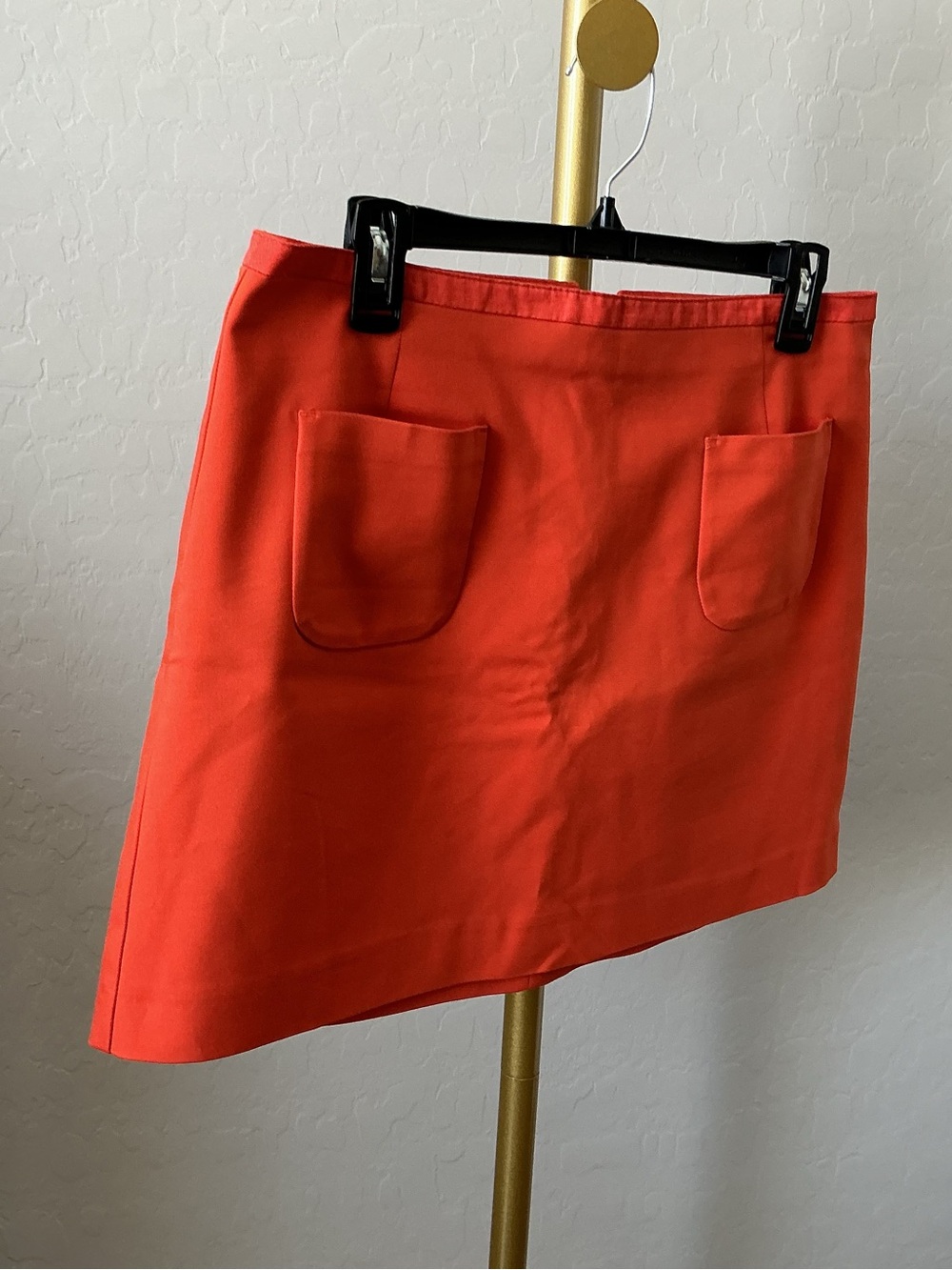 H&M Orange Red Mini Skirt with Front Pockets